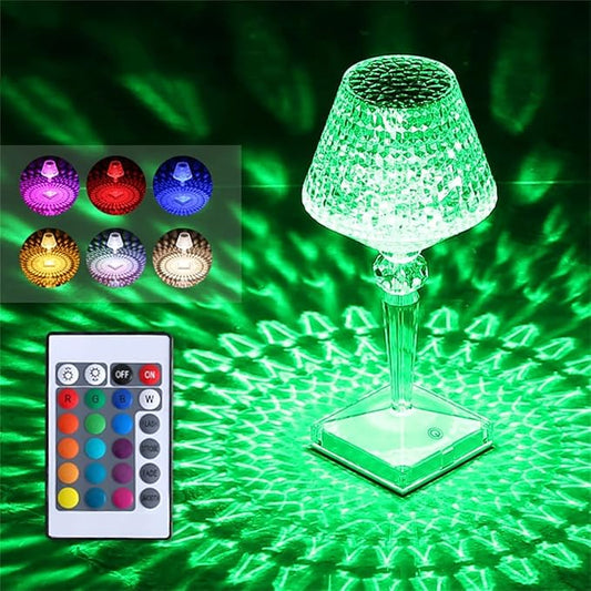 Crystal Lamp, Crystal Table Lamp Rose Crystal Lamp USB Diamond Table Lamp 16 Color Changing Touch Crystal Lamp (D)