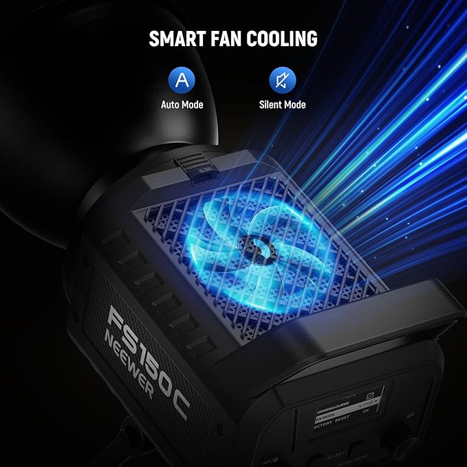 NEEWER 130W RGB LED Video Light APP/2.4G Control, COB Continuous Studio Key Lighting, 17 Effects 2500-7500K 19800lux CRI97 4 Dimming Curves, Bowens Spotlight for Video Recording Streaming, FS150C