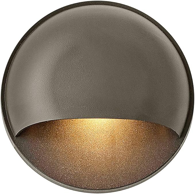 Hinkley Landscape Lighting Nuvi 15232BZ Round Low-Voltage LED Deck Sconce, Solid Vinyl Alloy, Dimmable, Mounts Flush on Surface, Bronze