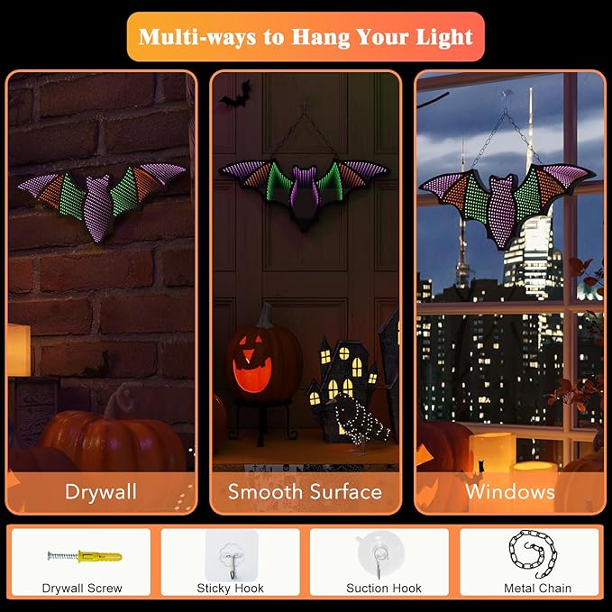 Bat Neon Signs,3D Infinity Mirror Light for Table/Wall Art Decor,Halloween Neon Lights Decoration USB/Battery Powered Led Neon Sign for Halloween Wall Decor, Bedroom, Kids Gift, Bar, Party