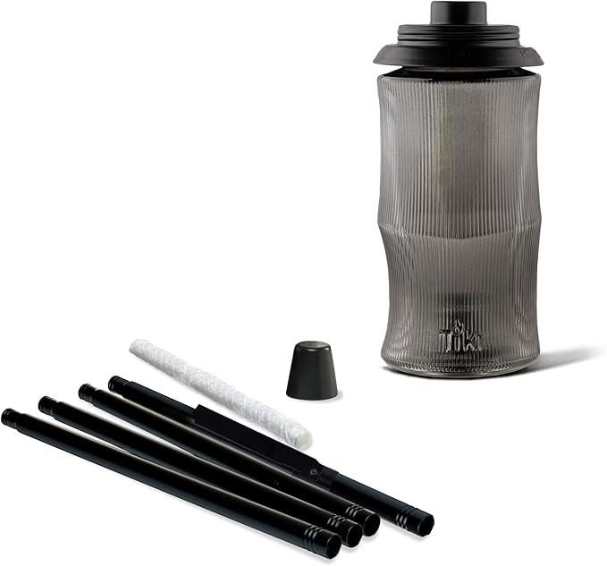 TIKI Easy Install Black Carved Glass 65 Inch TIKI Torch, Outdoor Decorative Lighting for Lawn Patio Backyard, 2 - Pack, 1124129