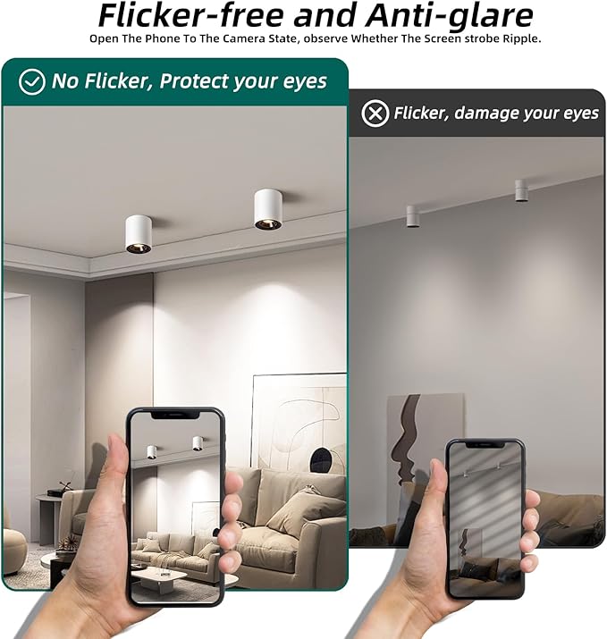 OKELI White Modern LED Dimmable Ceiling Light Fixtures for Hallway Kitchen Entryway, 20W 1300LM 2700K-6000K Flush Mount Close to Ceiling Lighting, Cylinder Ceiling Lamps for Living Room 3pack