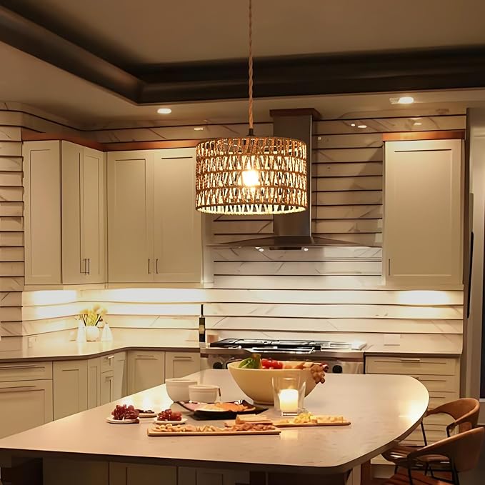Industrial 15ft Pendant Light Cord -Plug in Hanging Light Fixture, 15FT Farmhouse Pendant Lamp Lights Cord with Switch Cord for Kitchen Island Bedroom Living Room