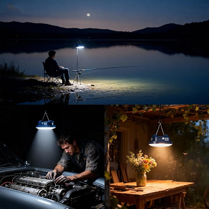 Strood Rechargeable 3000LM LED Camping Lighting,Portable Tent Light,Fixture Camping Lantern Light with Magnet Base, 8000 mAh PowerBank,Survival Gear Camping Equipment Hiking Hurricane Emergency Outage