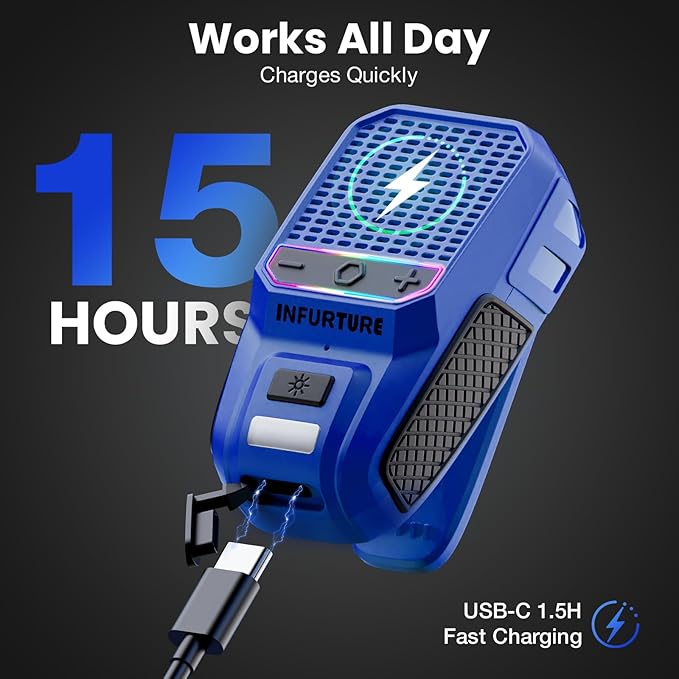Wearable Bluetooth Speaker with RGB/Flashlight Clip-On Speaker, Waterproof Shower Speakers Built-in Noise Reduction Mic for Hands-Free Music/Calls-for Work/Riding/Outdoor/Bathroom Speake ideal gifts