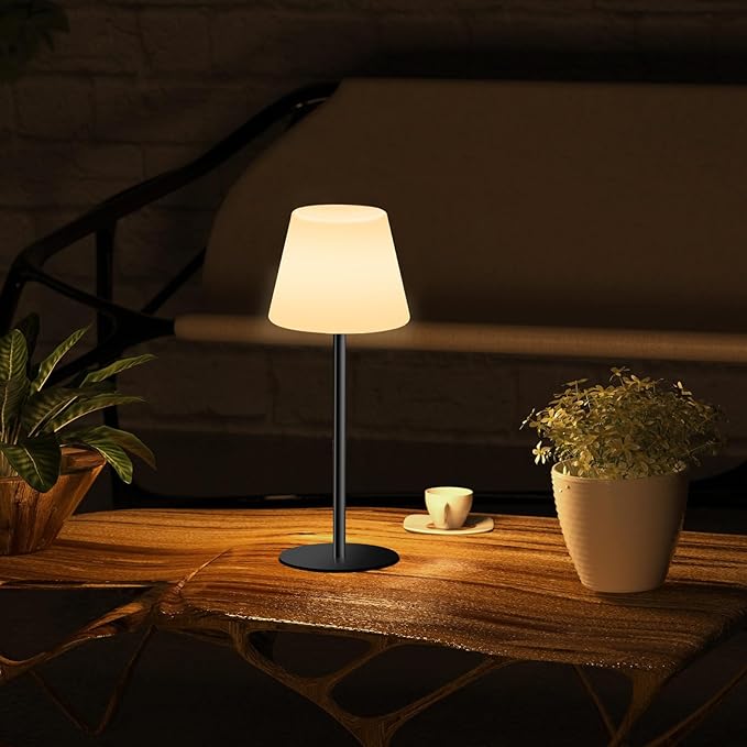 Outdoor Battery Operated Table Lamp Rechargeable Shower Lamp Waterproof Cordless Table Lamps RGB and 3000K Dimmable Table Lamps Portable Outdoor Lamps for Patio/Indoor/Bathroom.