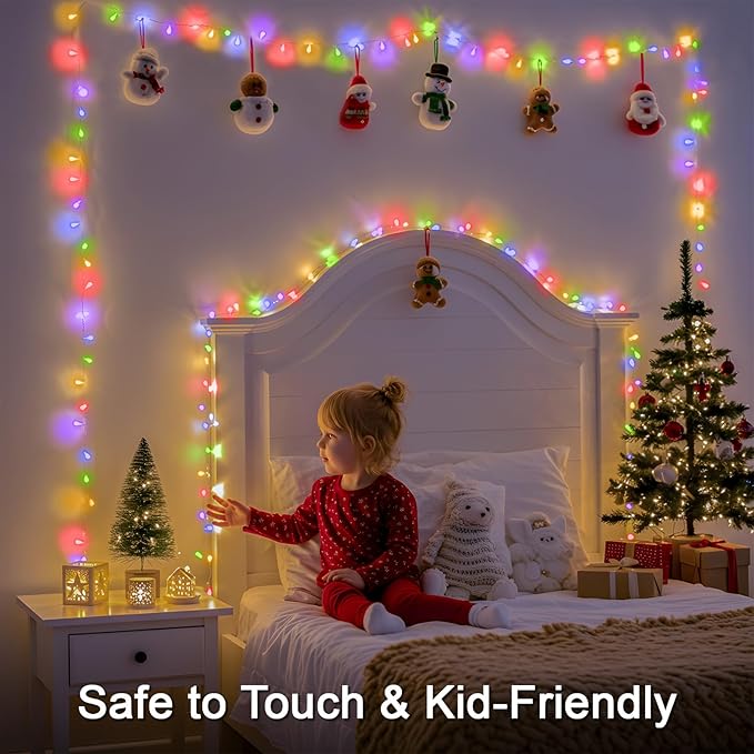 suddus Connectable Christmas Lights with Remote, Multicolor String Lights with Timer, 33ft 100 Led Fairy Lights Plug in for Xmas Tree, Bedroom, Dorm, Yard, Garden, Party, Indoor, Outdoor Decorations