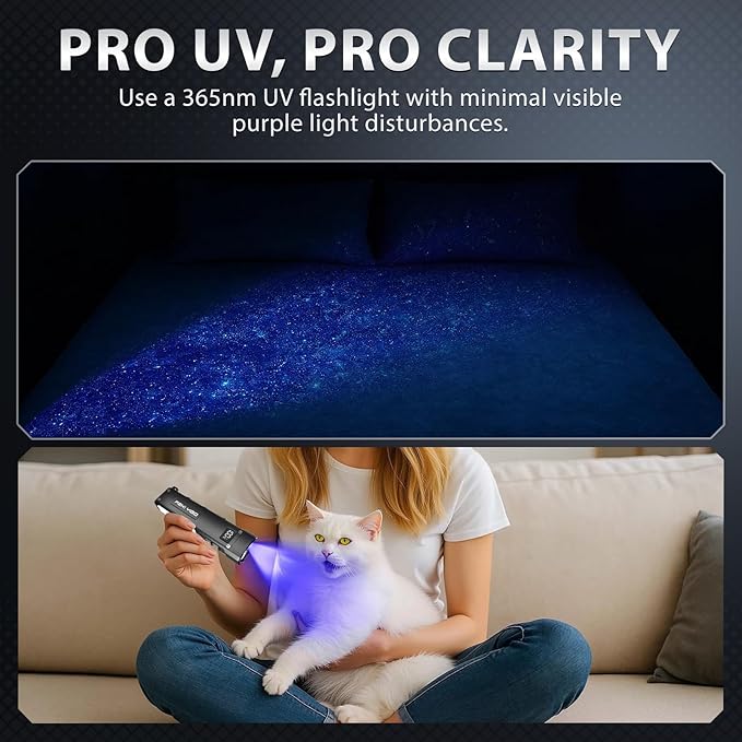 Feki Yigo Flat EDC Flashlight Rechargeable - 1800 Lumens LED Pocket Flashlight with 365nm UV Light, RGB Modes, Magnetic Base, Digital Display,IPX4 Waterproof for Camping, Emergency, Mechanics (Black)