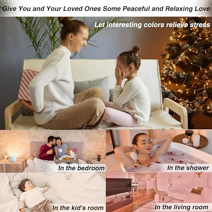 Ocean Lamp Water Light Projector - Water Ripple Projector Light Cube Aurora Northern Lights Wave Ripple Night Light for Bedroom (Circle)