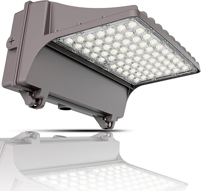 Full Cut-Off LED Wall Pack Light with Photocell, 120W/100W/80W/60W Selectable, 5000K Daylight IP65 Waterproof, 200-450W MH/HPS Equiv. Outdoor Commercial Wall Pack Light, AC100-277V, DLC ETL Listed