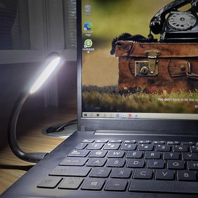 Flexible Mini USB LED Lamp Light Portable Night Light Compatible for Power Bank, Laptop, Notebook, Reading, Computer Keyboard USB Reading Light (8-Black)