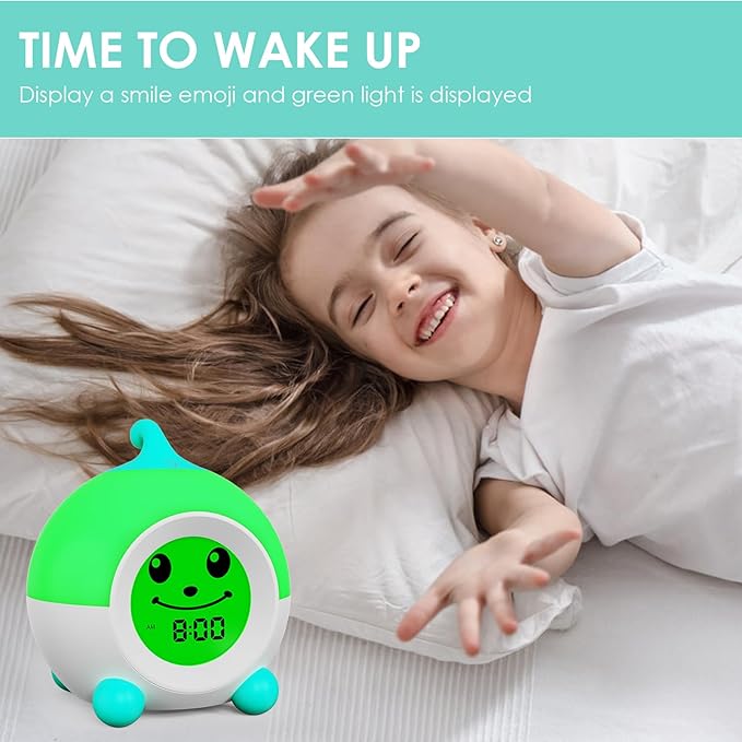 iHoo Ok to Wake Kids Alarm Clock, Toddler Sleep Training Clock with Touch Night Light, Nap Timer Gift for 2-9 Years Girls Boys