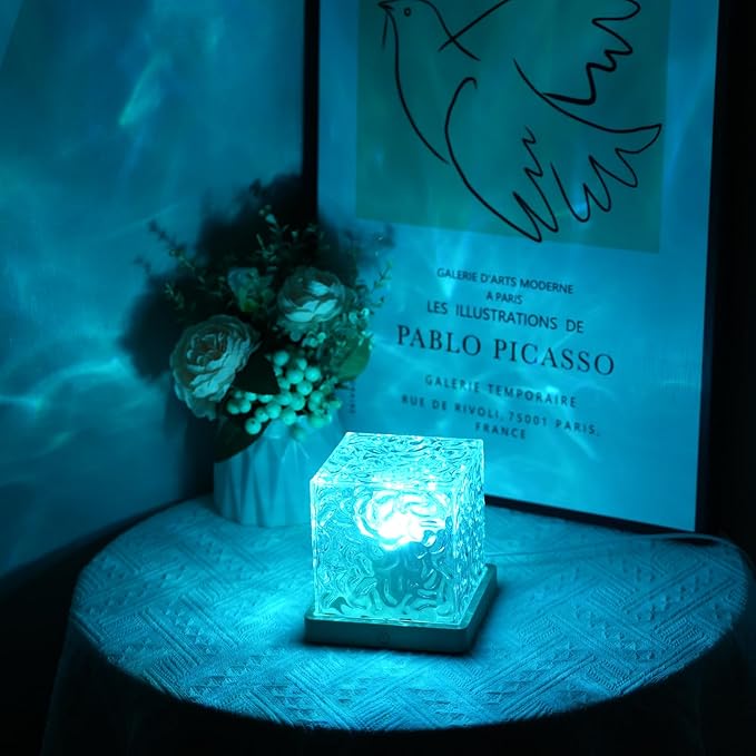 Ocean Wave Ceiling Projector, Colors Changing Show Aurora Glow Lamp with Remote, Sunset/Cloud Led Night Light, Northern Lights, Luminorthe Cube lamp for Bedroom/Room Decor(Big)