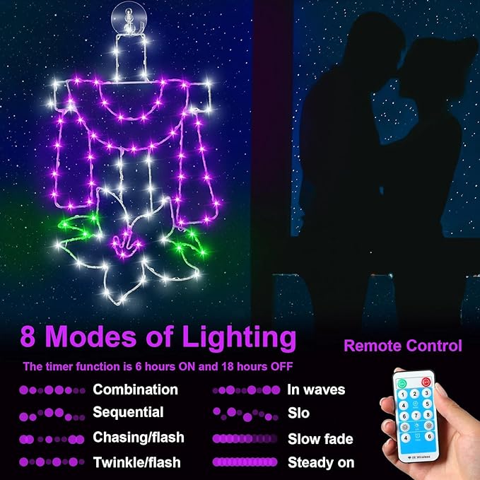 Easter Window Lights Decoration Easter Silhouette Light with Remote Controlled LED Lights USB Plug Powered with 8 Lighted Modes He Is Risen Door Decor for Indoor Outdoor Party(Cross)