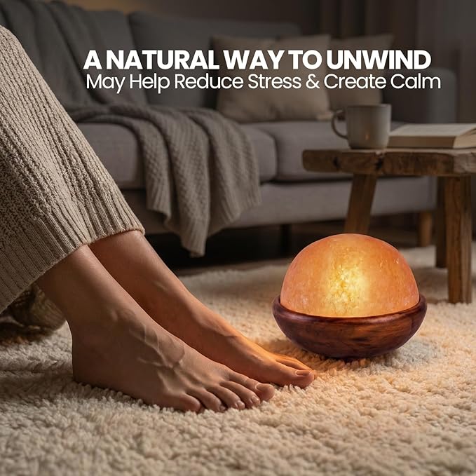 Himalayan Salt Lamp Dome Detox – Mini 7 Inch Diameter – Foot & Hand Detox – Natural Himalayan Salt Dome with Dimmer for Adjustable Heat – Wellness & Relaxation – Ideal for Home or Spa Use