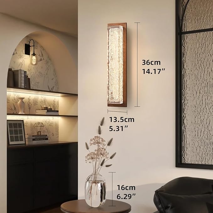 Modern LED Wall Sconces,Bathroom Sconces Wall Lighting with Clear Resin Lampshade,Modern Sconces Wall Light Bathroom Light Fixtures Vanity Light for Bedroom Bedside Hallway Living Room Bathroom