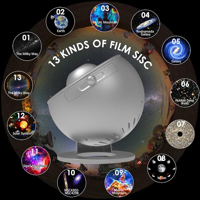 Planetarium Projector for Bedroom, Star Galaxy Light Projector with Nebula Milky Way, LED Night Light for Ceiling with Timer, Mood Lighting for Adults Kids Teens, Home Theater (Silver)