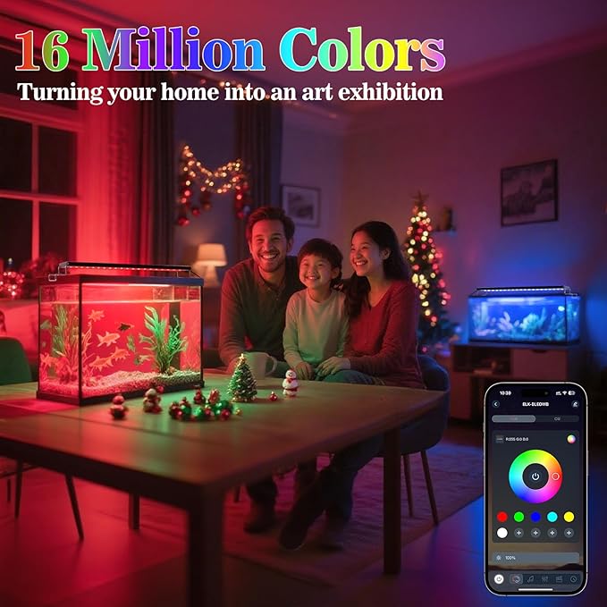 Full Spectrum Aquarium Light：Fish Tank Light with APP & Remote Control for Live Fishes Aquatic Pet Lovers - Timer Fish Tank Lights for 18-24 Inch Freshwater Saltwater Aquarium