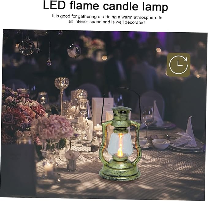 IMIKEYA Creative Retro Kerosene Lamp Night Light Rechargeable Handheld Lantern for Home Decor Vintage Atmosphere Lamp for Bars and Festivals