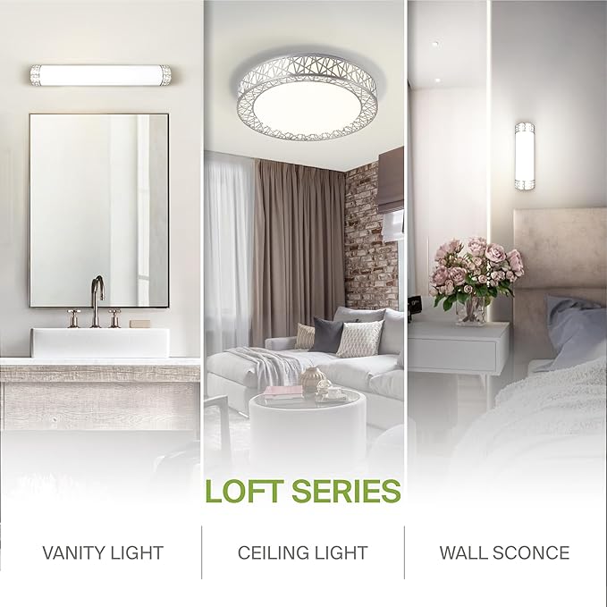 ASD 16 Inch LED Flush Mount Ceiling Light Fixture for Bedroom, 28W 1752LM 5CCT 2700K-5000K, Dimmable Lights, Dining, Living Room, Kitchen Lamps, Modern Home Lighting Fixtures, Nickel, ETL, 4 Pack