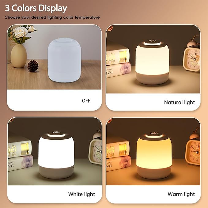 2 Pack Eye Caring Soft Night Light, Touch night light for Baby, Kids and Adults, Small Cute Bedside Lamp, 3 Colors, Dimmable, USB Rechargeable Warm Night Light for Bedrooms, Baby Nursery and Sleep Aid