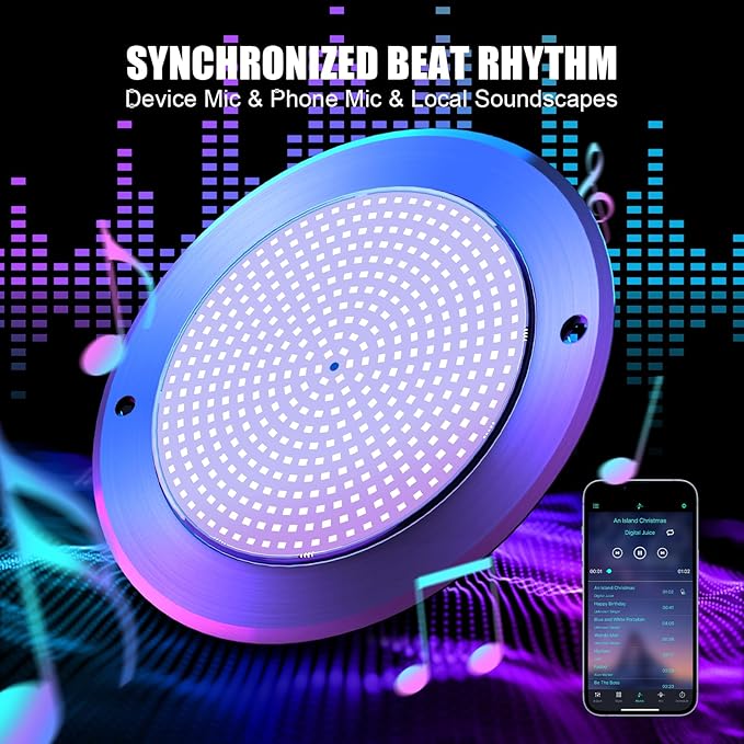 9 inch Pool Lights for Inground Pool, 54W 19 Color Changing Led Underwater Swimming Pool Light with Controller & APP Control, 120V 5500LM IP68 Waterproof Spa Light (50 FT)