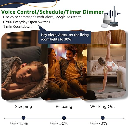 Greencycle Smart Dimmer Switch,2PK Single Pole, Needs Neutral Wire,2.4GHz WiFi Light Switch,Work with Alexa and Google Home, ETL Certified,No Hub Required,for Dimmable 150W LED CFL,600W Incandescent