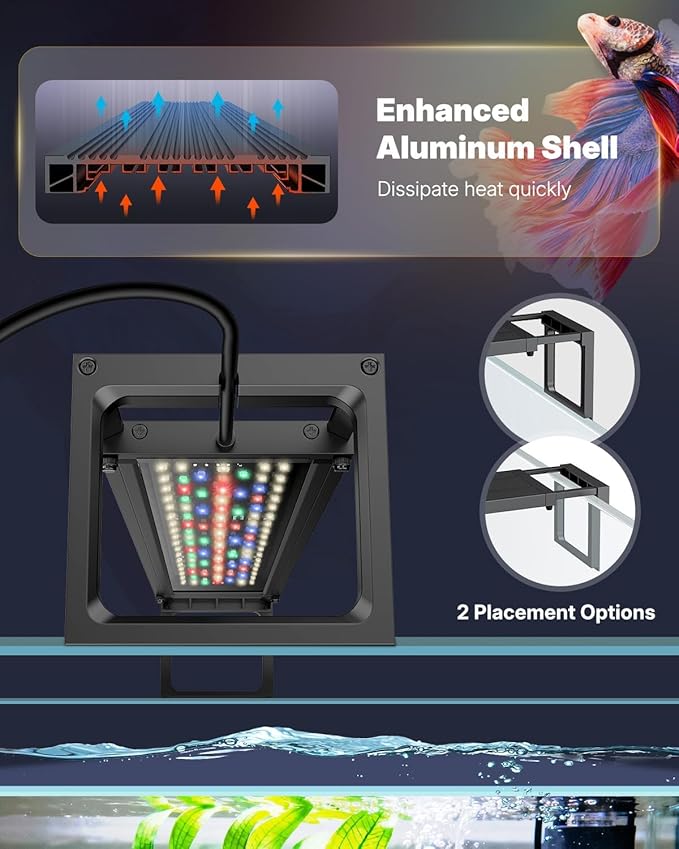 Pawfly Aquarium Light for Plants, 20 W Bluetooth Fish Tank Light, Full Spectrum Aquarium Lights for 18"-24" Fish Tanks, Extendable 24/7 LED Lights with Timer Modes & Adjustable Brightness
