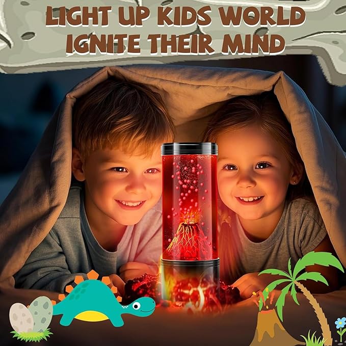 Volcano Lamp, Realistic Volcano Eruption Kids Night Light with USB/Battery Power,Leak-Proof,Funny Birthday Christmas Gifts for Kids Adults, Relaxing Sensory Mood Light for Home Bedroom Desk Decor