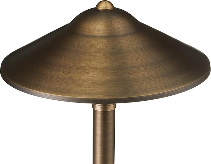 VOLT Max Spread 12V Solid Cast Brass Path Light (25" Tall, 9" Shade) for Low Voltage Landscape Lighting on Outdoor Pathway, Walkway, Garden, Driveway or Patio