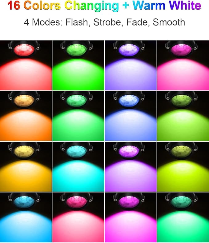 ZUCKEO LED Spot Lights Indoor RGB Up Lights with Remote, 120V 10W Uplighting Indoor Spotlight Plug in, 4.92FT Code Accent Flood Light Color Changing Landscape Lighting for Christmas Halloween(4Pack)