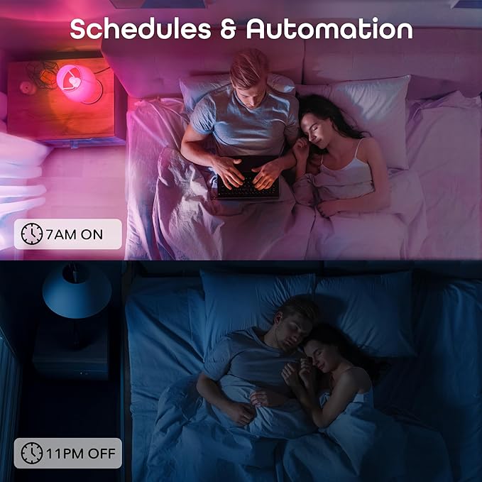 Geeni Prisma Plus 800 Dimmable Smart Light Bulbs with 2.4 GHz Wi-Fi Connectivity – Color-Changing & Tunable White, A19 LED Smart Bulb – Works with Alexa & Google, 4-Pack