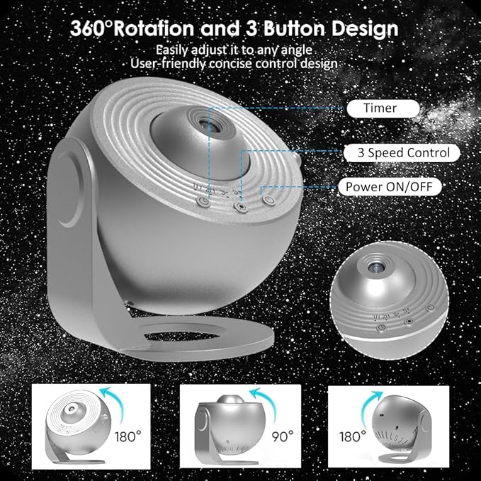 Planetarium Projector for Bedroom, Star Galaxy Light Projector with Nebula Milky Way, LED Night Light for Ceiling with Timer, Mood Lighting for Adults Kids Teens, Home Theater (Silver)