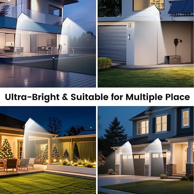 2 Pack 16" Large Solar Street Lights Outdoor Waterproof - Solar Powered Security Parking Lot Light Dusk to Dawn 60000LM,Motion Sensor Commercial LED Solar Flood Lights Remote Control for Outside Yard