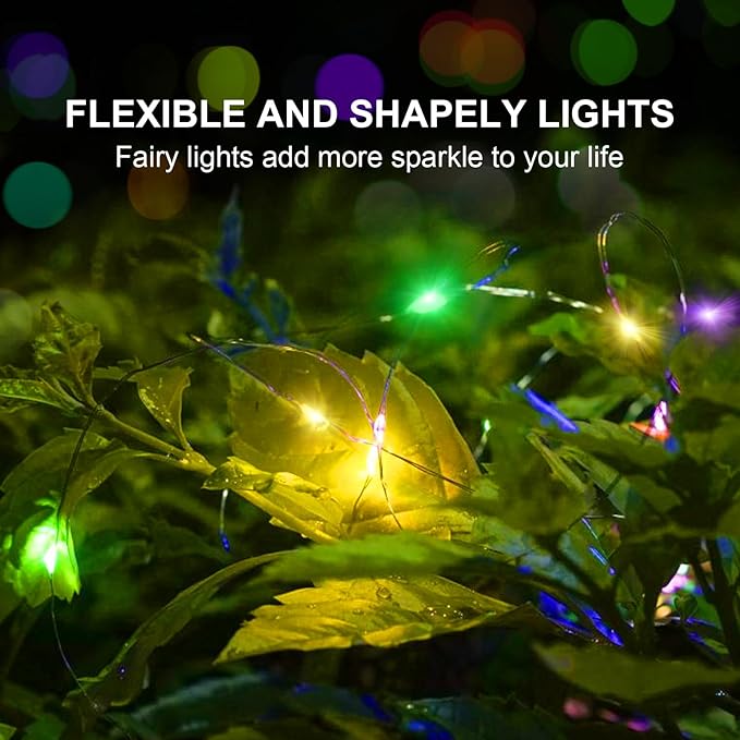 Aogist 4-Pack 16FT Fairy Lights with Spool,Ultra-Bright 50 LEDs Battery Operated Copper Wire String Light for Bedroom Christmas Wedding Centerpiece Parties Decoration,Multicolor