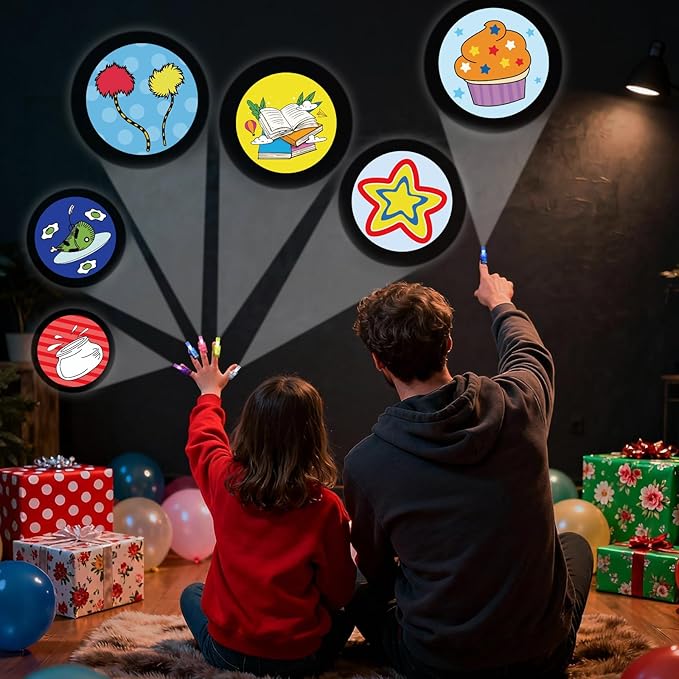 36 Pack Storybook Party Favors LED Finger Lights, Glow in The Dark Classroom Treasure Box Prizes, Kids Birthday Goodie Bag Stuffers School Rewards