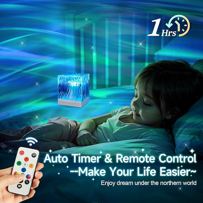 One Fire Christmas Gifts for Teens Northern Lights Projector,18 Colors Aurora Light Projector,Dimmable Aurora Projector Mood Lighting for Bedroom Lights,Remote Galaxy Light Projector Purple Lamp