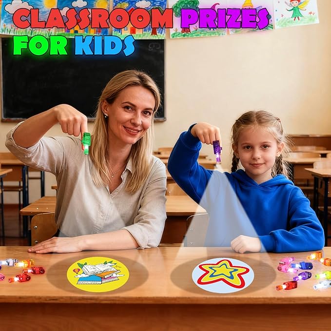 36 Pack Storybook Party Favors LED Finger Lights, Glow in The Dark Classroom Treasure Box Prizes, Kids Birthday Goodie Bag Stuffers School Rewards