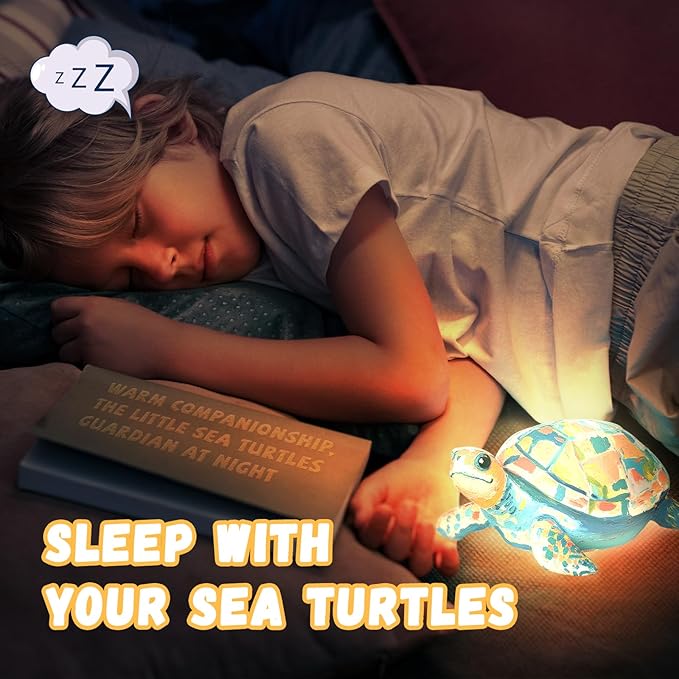 Paint Your Own Turtle Lamp Kit, Arts and Crafts for Kids Ages 6-8, Arts and Crafts for Kids Ages 8-12, DIY Turtle Light for 10 Year Old Girl Gifts, Art Supplies for Girls Boys Birthday Ages 3 4 5 6 7+