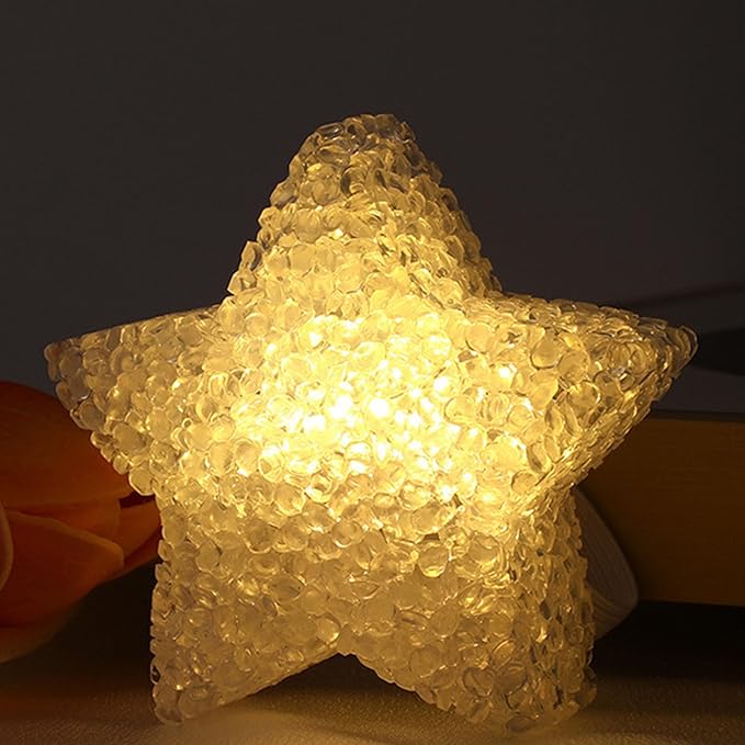 Star Lights, Handheld Star Shape Acrylic Battery Powered Soft Glow Desk Table Lamp Night Light for Chorus Decor, 3.14 x 3.14 x 1.57in (Warm White)