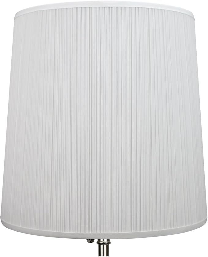 FenchelShades.com Lampshade 13" Top Diameter x 15" Bottom Diameter x 15" Slant Height with Washer (Spider) Attachment for Lamps with a Harp (Pleated White)