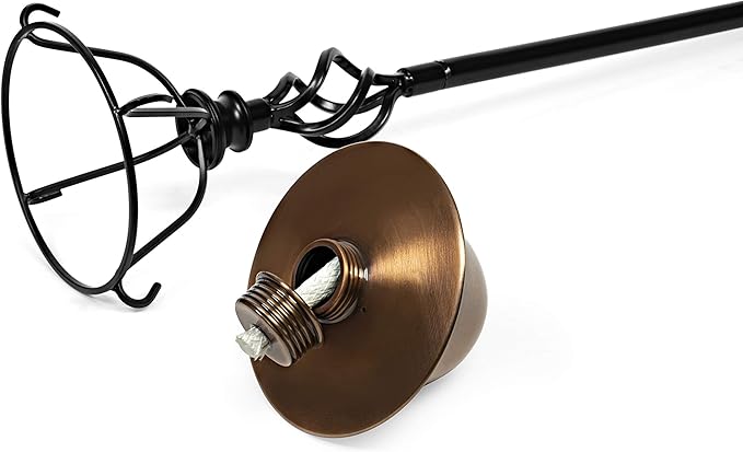 BIRDROCK HOME Outdoor Torches - Durable Construction, Modern Design, Weather Resistant, Citronella Oil Compatible, Ideal for Backyards, Patios, Pathways - Decorative Copper, 2 Pack