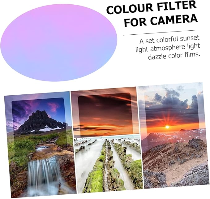 Sunset Ambient Light Film 2.59X2.59 Inch Light Tint Film for Led Lights Room Decor Photography Mood Lighting Filter for Bedroom Living Room