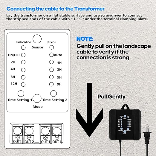 SMY Lighting 100W Outdoor Low Voltage Transformer with Timer and Photocell Sensor,120V AC to 12V DC Weatherproof for LED Landscape Lighting,Deck Lights,Spotlight, Pathway Light,ETL Listed