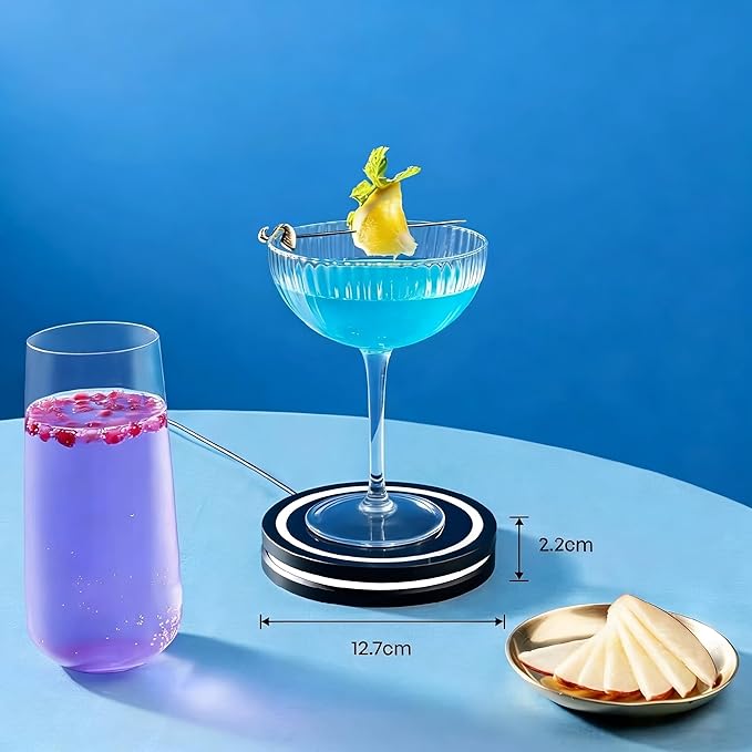 2026 Smart Roller Coaster 2.0 controlled, interactive beverage roller coaster with LED lighting and smart sensors carry for home party bar club drink (Black)