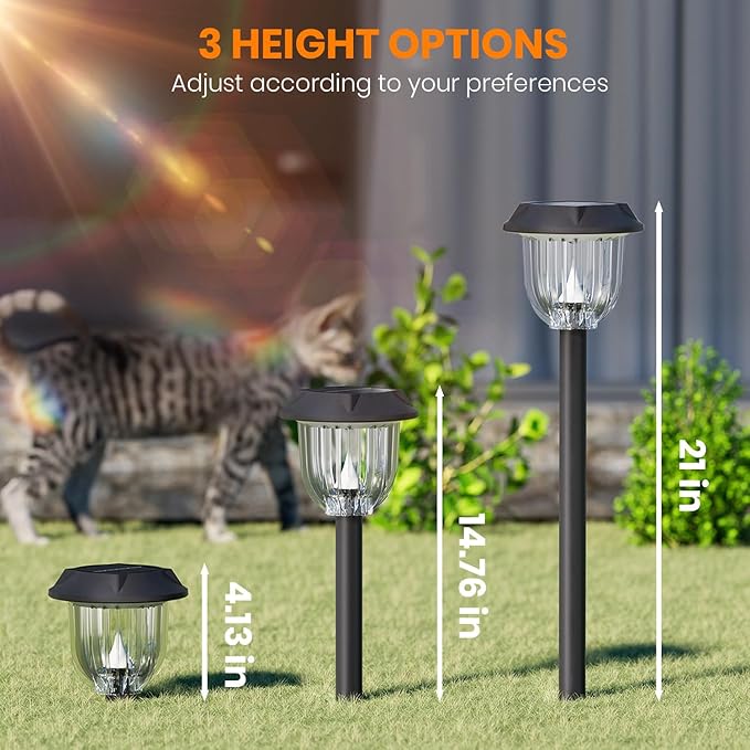 AOSEA 4 Pack Solar Pathway Lights Outdoor Waterproof - RGB Flash Mode Only Solar Lights for Outside, IP65 Rated, 12H Bright Landscape Lighting, Durable Plastic - Perfect for Garden & Walkway