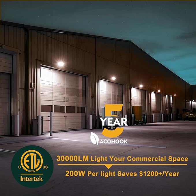 2Pack 150W LED Wall Pack Lights,100-277v Dusk to Dawn with Photocell, 22500Lm 5000K Daylight IP65 Waterproof Outdoor Security Lighting,Energy Saving,ETL White| 5-Year Warranty(Height:10~20ft)
