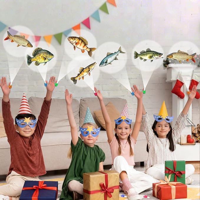 36Pcs Gone Fishing LED Finger Lights Fishing Party Favors Glow in the Dark Light Up Finger Lights Go Fish Themed Toys Bulk for Kids Birthday Party Goodie Bag Stuffer Birthday Gifts Classroom Prize