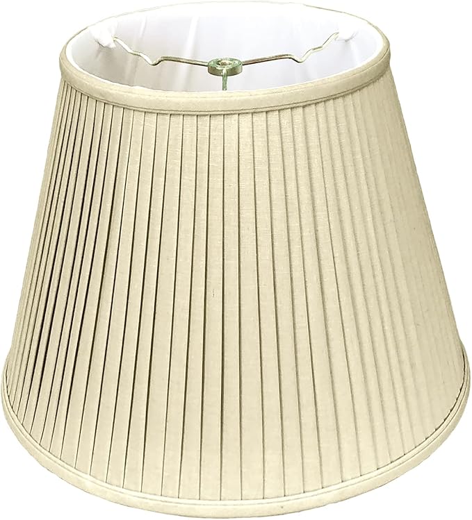 Royal Designs, Inc. Deep Empire Side Pleated Basic Lamp Shade, BS-729-20LNTP, 12 x 20 x 15, Linen with Taupe