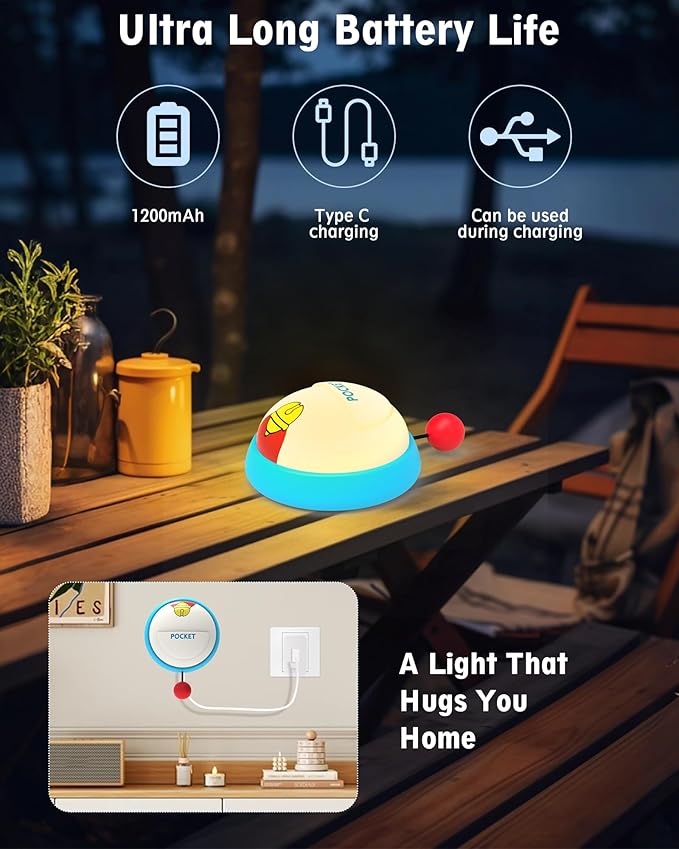 Wall Night Light for Kids, 3 Levels Dimmable Nursery Nightlight with Timer, Rechargeable LED Touch Wall Lamp for Room Decor, Silicone Squishy Light, Cute Anime Lamp Holiday Gifts for Girls & Boys